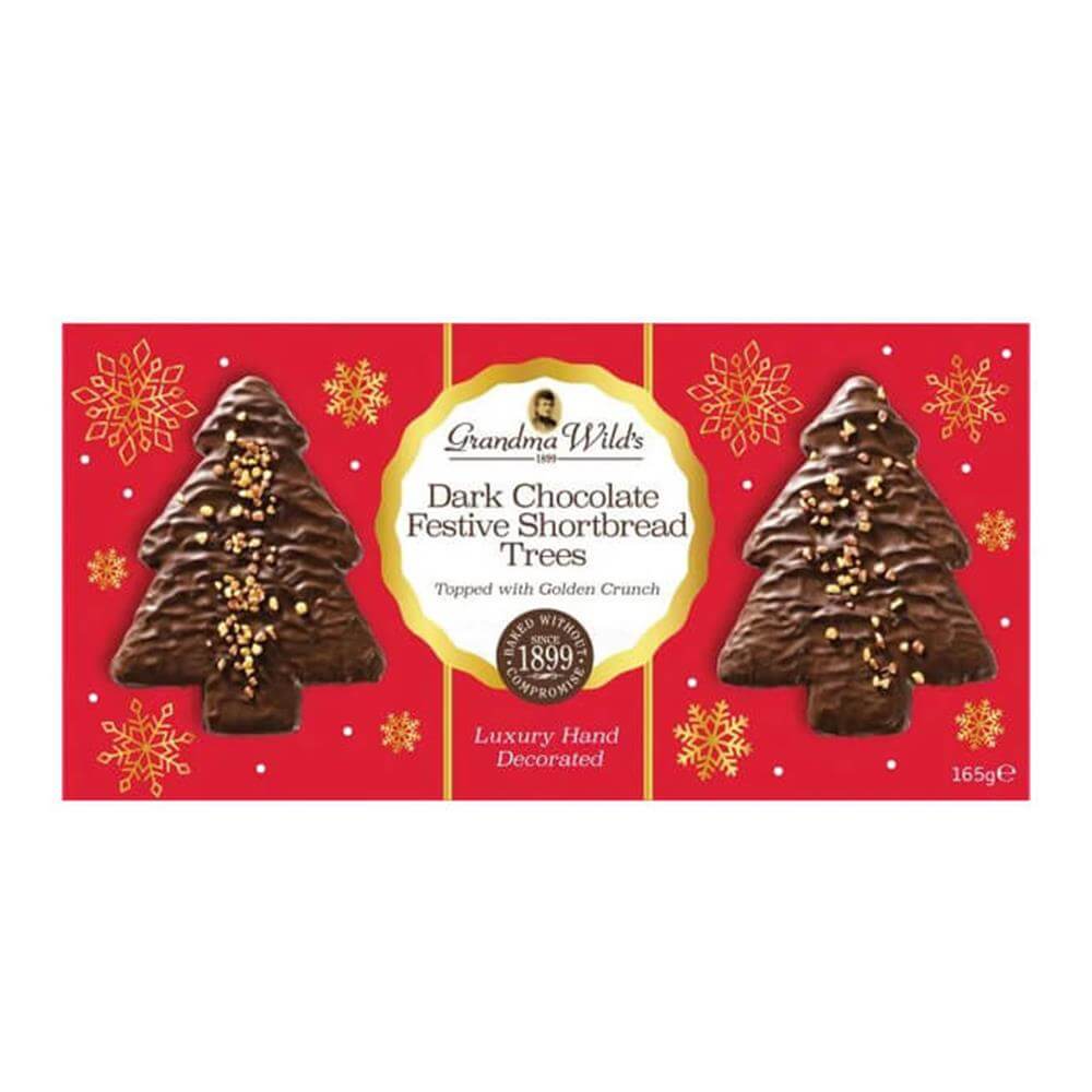 Grandma Wild's Dark Chocolate Festive Shortbread Trees 165g